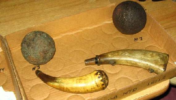 Powder flasks and cannon balls